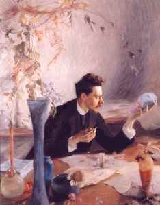 Portrait of Emile Gallé at work.